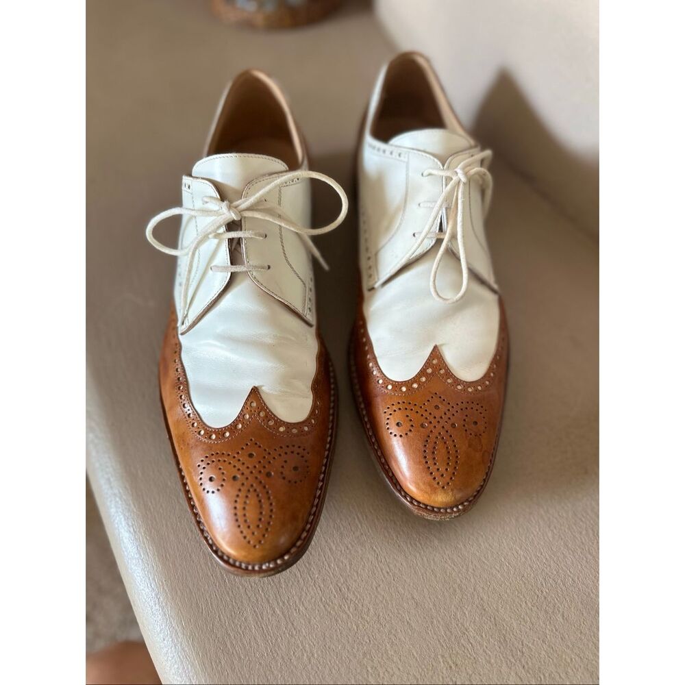Wilson and Dean for Wilkes Bashford saddle oxford leather wingtips